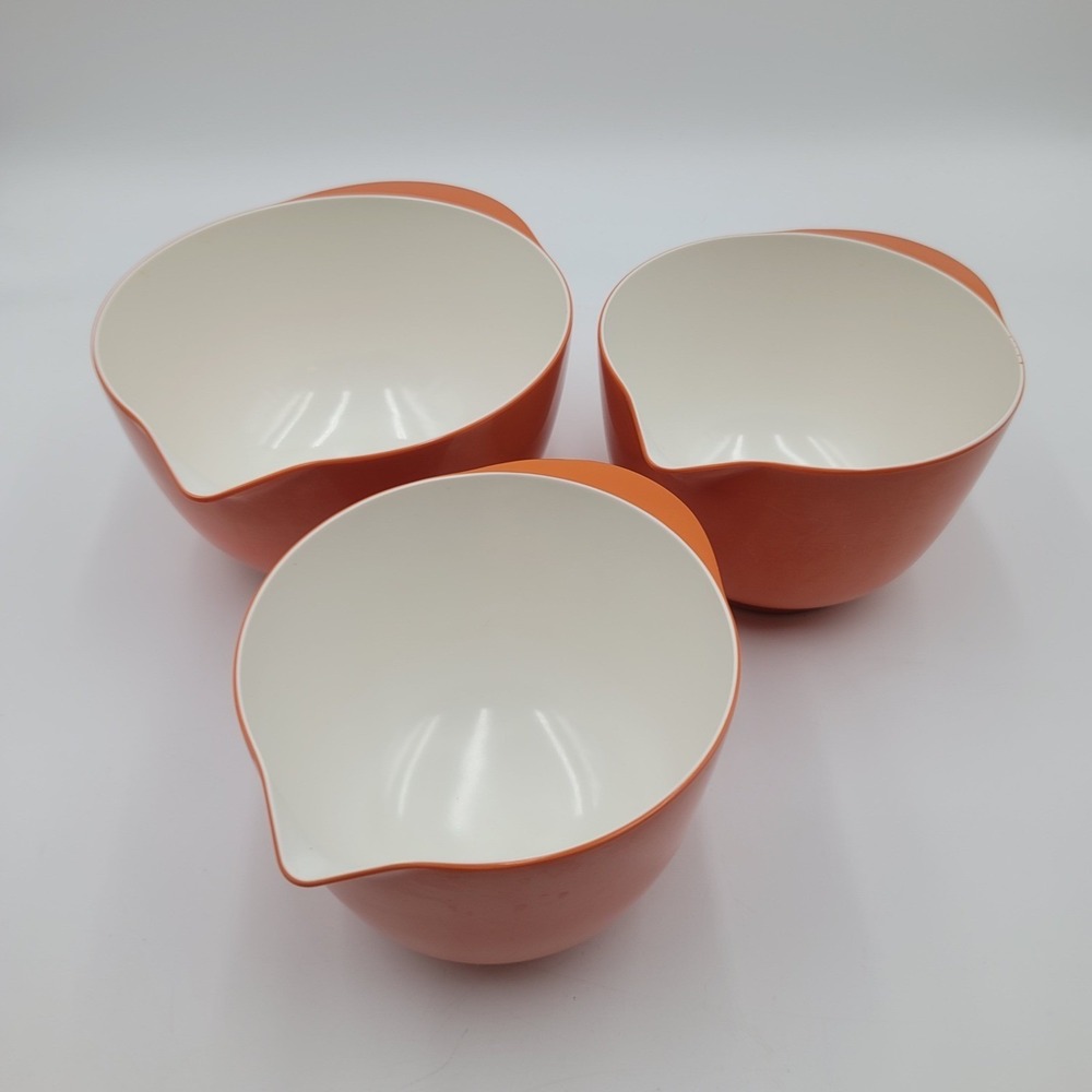 Orange‎ Melamine Nesting Mixing Bowl Set with Pour Spout 3 Piece Set